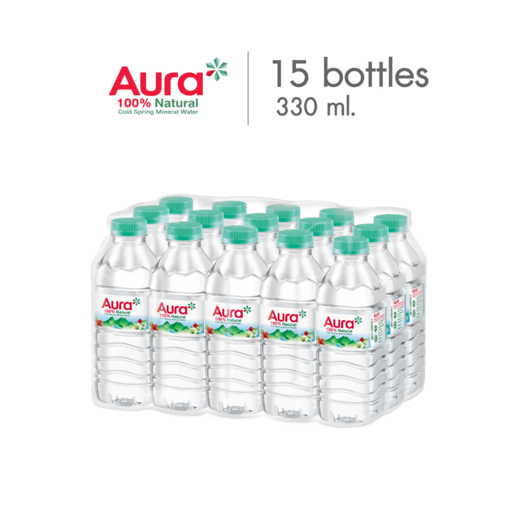 AURA ออรา น้ำแร่ธรรมชาติ 100% (330 มล.X15ขวด)